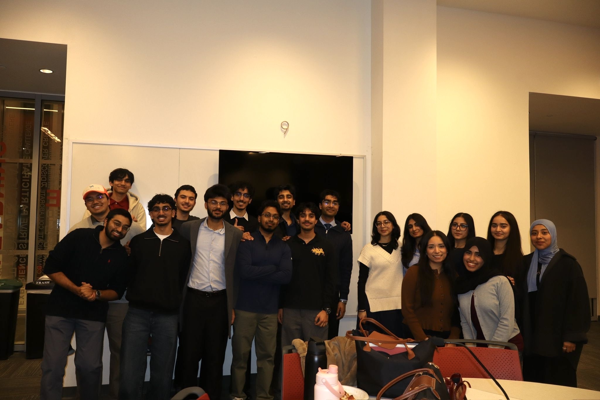 The Tech Collaborative student and mentor team gathered together at a campus event.